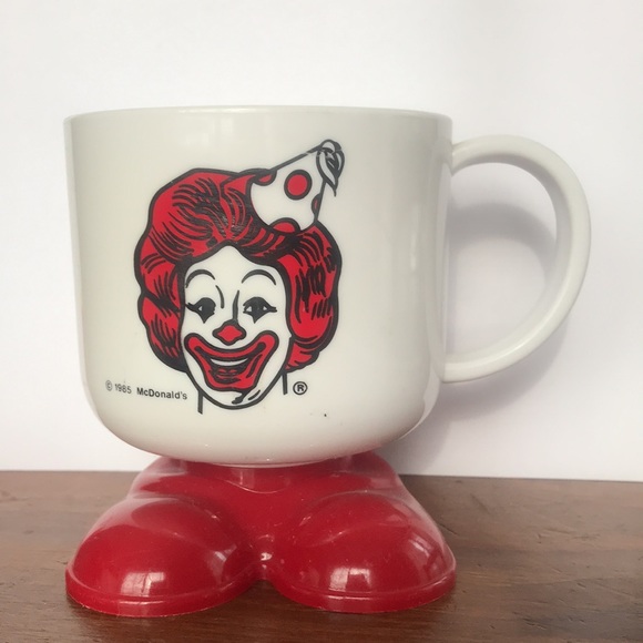Vintage McDonald's Ronald Plastic Footed Mug Cup - Picture 1 of 9